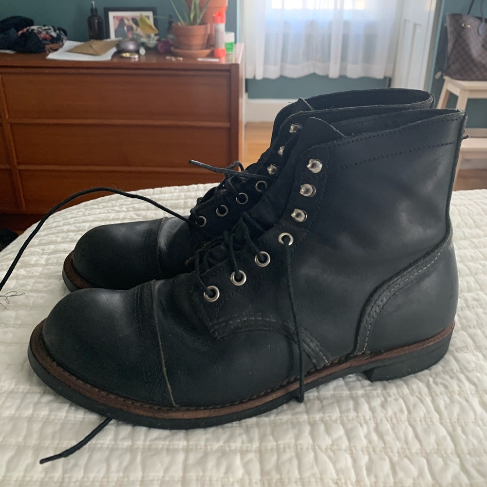 Black Red Wing Iron Ranger Boots Size 8 1/2